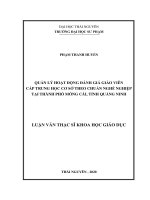 (Luận văn thạc sĩ) quản lý hoạt động đánh giá giáo viên cấp trung học cơ sở theo chuẩn nghề nghiệp tại thành phố móng cái, tỉnh quảng ninh​ 