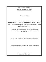 (Luận văn thạc sĩ) phát triển năng lực văn học cho học sinh lớp 9 trong dạy học tác phẩm thơ việt nam hiện đại sau 1975 