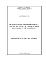 (Luận văn thạc sĩ) quản lý hoạt động phát triển nhận thức cho trẻ mẫu giáo ở các trường mầm non huyện hoàng su phì, tỉnh hà giang​ 
