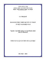 Tóm tắt luận án Tiến sĩ Luật học: Bảo đảm thực hiện quyền tư pháp ở Việt Nam hiện nay