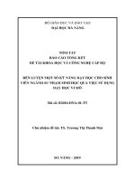 Báo cáo tóm tắt đề tài khoa học và công nghệ cấp bộ: Rèn luyện một số kỹ năng dạy học cho sinh viên ngành Sư phạm Sinh học qua việc sử dụng Dạy học vi mô