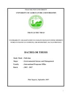 Vulnerability and adaption to climate change of ethnic minority women in thanh van commune cho moi district bac kan province 