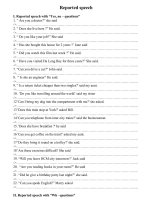 Reported speech with Yes No quetions