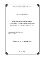 Tóm tắt Luận án Tiến sĩ: Nghiên cứu dịch tễ học bệnh dịch tả lợn cổ điển (Classical swine fever) ở lợn tại miền Bắc Việt Nam giai đoạn 2014 - 2017