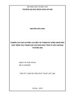Nghiên cứu ảnh hưởng của một số thông số công nghệ đến quá trình tạo thành sợi cacbon hoạt tính từ sợi viscose thương mại tt 