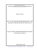 (Luận văn thạc sĩ) quản lý thu thuế đối với hộ kinh doanh cá thể tại chi cục thuế huyện bắc hà, tỉnh lào cai 