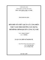 Đổi mới tổ chức quản lý cảng biển việt nam theo hướng mô hình chính quyền cảng tự chủ 