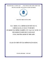 Tác động của chính sách tiền tệ và chính sách an toàn vĩ mô đến ổn định tài chính nghiên cứu tại các nước có nền kinh tế mới nổi và dẫn dắt tăng trưởng kinh tế thế giới TT 