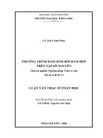 (Luận văn thạc sĩ) phương trình hàm sinh bởi hàm hợp trên tập số nguyên 
