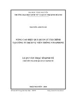 (Luận văn thạc sĩ) nâng cao hiệu quả quản lý tài chính tại công ty dịch vụ viễn thông vinaphone 