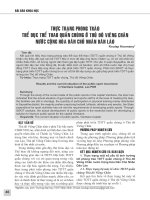 Thực trạng phong trào thể dục thể thao quần chúng ở Thủ đô Viêng Chăn, nước Cộng hòa dân chủ Nhân dân Lào