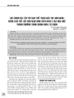 Lựa chọn bài tập Vũ đạo thể thao giải trí (Breakin) nâng cao thể lực cho nam sinh viên năm 2 Đại học Huế trong chương trình chính khóa tự chọn