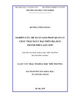 Tài liệu luận văn Nghiên Cứu, Đề Xuất Giải Pháp Quản Lý Chất Thải Nguy Hại