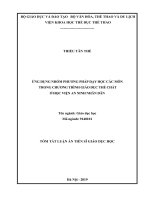 Ứng dụng nhóm phương pháp dạy học các môn trong chương trình giáo dục thể chất ở học viện an ninh nhân dân  tt 