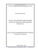 (Luận văn thạc sĩ) quản lý thu thuế đối với doanh nghiệp tại chi cục thuế huyện mường khương, tỉnh lào cai 