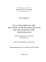 Quản lý hoạt động dạy   học môn tin học tại trường THCS thụy phú, huyện phú xuyên, thành phố hà nội 