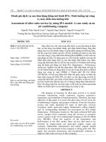 Đánh giá dịch vụ sau bán hàng bằng mô hình IPA: Tình huống tại công ty máy điều hòa không khí