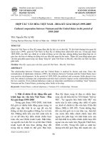 Hợp tác văn hóa Việt Nam - Hoa Kỳ giai đoạn 1995-2005