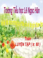 Toán 3 Tuần 12 Luyen tap Trang 60