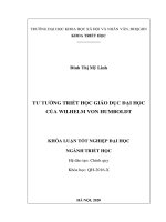 Khóa luận tốt nghiệp đại học ngành Triết học: Tư tưởng triết học giáo dục đại học của Wilhelm Von Humboldt