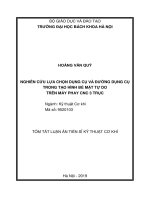 Nghiên cứu lựa chọn dụng cụ và đường dụng cụ trong tạo hình bề mặt tự do trên máy phay CNC 3 trục tt 