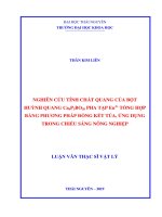 (Luận văn thạc sĩ) nghiên cứu tính chất quang của bột huỳnh quang Ca6P5BO20 pha tạp eu2+ tổng hợp bằng phương pháp đồng kết tủa, ứng dụng trong chiếu sáng nông nghiệp​ 
