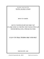 (Luận văn thạc sĩ) quản lý hoạt động đánh giá kết quả học tập của học sinh các trường THCS ngoài công lập thành phố hạ long, tỉnh quảng ninh​ 