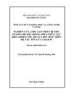 Nghiên cứu chế tạo thiết bị thử STAND cho hệ thống điện   thủy lực điều khiển tốc độ tua bin m157 trên hệ tàu tên lửa 1241 8 p7 