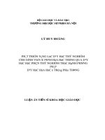 Luận án Tiến sĩ Khoa học Giáo dục: Phát triển năng lực dạy học thí nghiệm cho sinh viên sư phạm hóa học thông qua dạy học học phần Thí nghiệm thực hành phương pháp dạy học hóa học