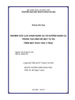 Nghiên cứu lựa chọn dụng cụ và đường dụng cụ trong tạo hình bề mặt tự do trên máy phay CNC 3 trục 