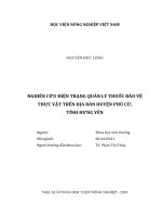 Nghiên cứu hiện trạng quản lý thuốc bảo vệ thực vật trên địa bàn huyện phù cừ tỉnh hưng yên luận văn thạc sĩ nông nghiệp 
