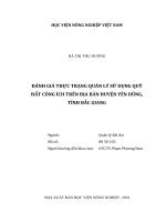 Đánh giá thực trạng quản lý sử dụng quỹ đất công ích trên địa bàn huyện yên dũng tỉnh bắc giang luận văn thạc sĩ kinh tế nông nghiệp 