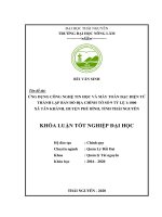 Ứng dụng công nghệ tin học và phương pháp toàn đạc điện tử thành lập bản đồ địa chính tờ số 9 tỷ lệ 1 1000 tại xã tân khánh huyện phú bình tỉnh thái nguyên 