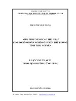 Giải pháp nâng cao thu nhập cho hộ nông dân nghèo ở huyện phú lương, tỉnh thái nguyên 
