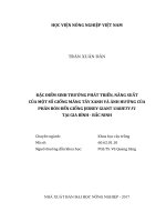 Đặc điểm sinh trưởng phát triển năng suất của một số giống măng tây xanh và ảnh hưởng của phân bón đến giống jersey giant variety f1 tại gia bình bắc ninh luận văn thạc sĩ nông nghiệp 
