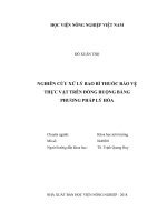 Nghiên cứu xử lý bao bì thuốc bảo vệ thực vật trên đồng ruộng bằng phương pháp lý hóa luận văn thạc sĩ nông nghiệp 
