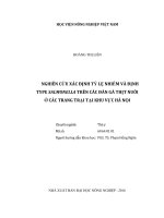 Nghiên cứu xác định tỷ lệ nhiễm và định type salmonella trên các đàn gà thịt nuôi ở các trang trại tại khu vực hà nội luận văn thạc sĩ nông nghiệp 