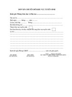 Mẫu Đơn xin đổi KVTS, nguyện vọng, học sớm tuổi THPT 20-21