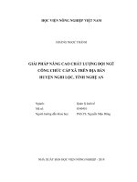Giải pháp nâng cao chất lượng đội ngũ công chức cấp xã trên địa bàn huyện nghi lộc tỉnh nghệ an luận văn thạc sĩ kinh tế nông nghiệp 