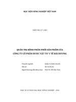 Quản trị kênh phân phối sản phẩm của công ty cổ phần dược vật tư y tế hải dương luận văn thạc sĩ kinh tế nông nghiệp 