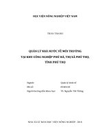 Quản lý nhà nước về môi trường tại khu công nghiệp phú hà thị xã phú thọ tỉnh phú thọ luận văn thạc sĩ kinh tế nông nghiệp 