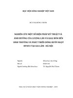 Nghiên cứu một số biện pháp kỹ thuật và ảnh hưởng của lượng lân và kali bón đến sinh trưởng và phát triển dòng bưởi ngọt HVN53 tại gia lâm hà nội luận văn thạc sĩ nông nghiệp 
