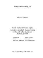 Nghiên cứu ảnh hưởng của lượng phân bón và mật độ cấy đến sinh trưởng và năng suất giống lúa nếp n672 tại gia lâm hà nội luận văn thạc sĩ nông nghiệp 