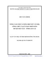Nâng cao chất lượng đội ngũ cán bộ, công chức tại ủy ban nhân dân huyện bát xát, tỉnh lào cai 