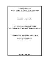 Quản lý đầu tư xây dựng cơ bản trên địa bàn huyện đồng hỷ, tỉnh thái nguyên 