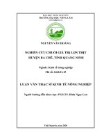 Nghiên cứu chuỗi giá trị lợn thịt huyện ba chẽ, tỉnh quảng ninh 