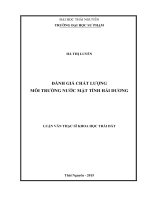 Đánh giá chất lượng môi trường nước mặt tỉnh hải dương 