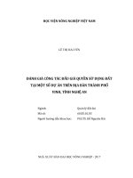 Đánh giá công tác đấu giá quyền sử dụng đất tại một số dự án trên địa bàn thành phố vinh nghệ an luận văn thạc sĩ kinh tế nông nghiệp 