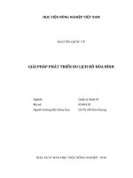 Giải pháp phát triển du lịch hồ hòa bình luận văn thạc sĩ kinh tế nông nghiệp 