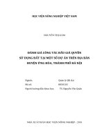 Đánh giá công tác đấu giá quyền sử dụng đất tại một số dự án trên địa bàn huyện ứng hòa thành phố hà nội luận văn thạc sĩ kinh tế nông nghiệp 
